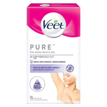4 Adet Veet Pure Bikini Ve Koltuk Altı Ağda Bandı 16'lı
