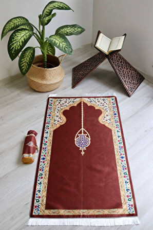 Taşınabilir Ipek Dokulu Keseli Seccade S1001-2 Lacivert