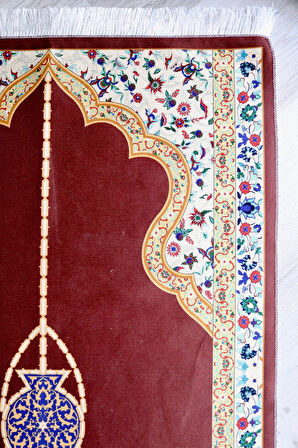 Taşınabilir Ipek Dokulu Keseli Seccade S1001-2 Lacivert