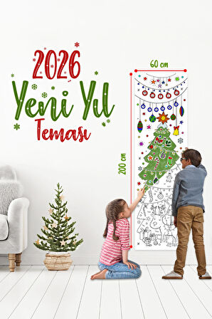 Proll 2024 Yeni Yıl Ağacı Boyama Kağıdı - Dev Boyama Kağıdı