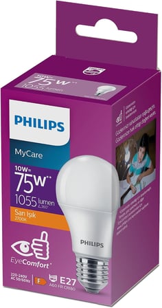 Philips 10 Watt Led Ampul, 2700K Sarı Işık, E27 Normal Duy, 75 Watt Eşleniği