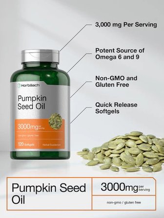 Pumpkin Seed Oil Balkabağı Çekirdeği Yağı Takviyesi 3000 mg 120 Softgel