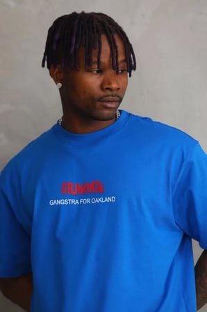 Modi Green Unisex Baskılı Oversize T-Shirt - Mavi