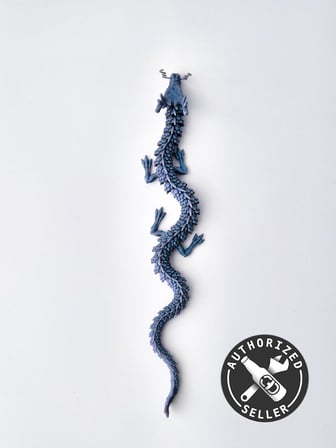 Hareketli Ejderha Oyuncak – Fantastik Eklemli Ejderha Figür, Mitolojik Tasarım &amp; Koleksiyonluk Figür, 30 cm (Gece Mavisi)