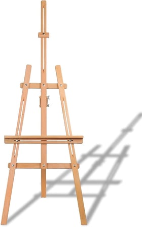 Üç Ayaklı Fırınlanmış Kayın Ahşap Stüdyo Galeri Tipi Demonte Şövale 170 cm