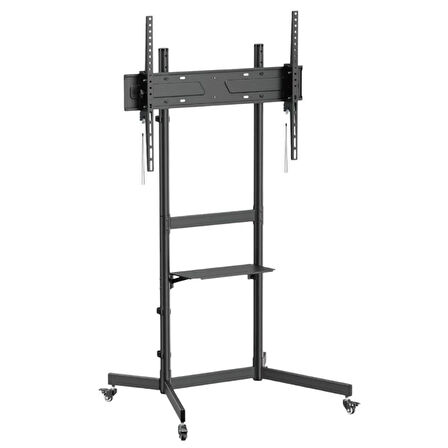 Ayt Vontech V1044VE 55-100 İnç 139-252 Ekran Arası Uyumlu Tekerlekli Ayaklı Raflı Lcd Led Tv Sehpası Standı Askı Aparat