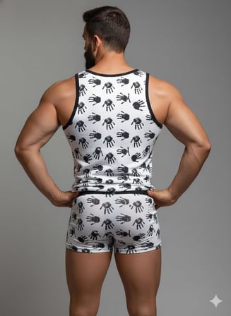 Modi Green Erkek Desenli Tank Top Boxer Takım