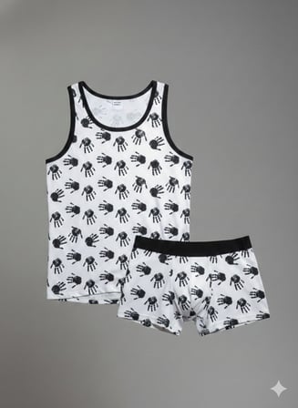 Modi Green Erkek Desenli Tank Top Boxer Takım