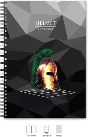 A4 Defter Kareli 200 syf Kask Polygonal