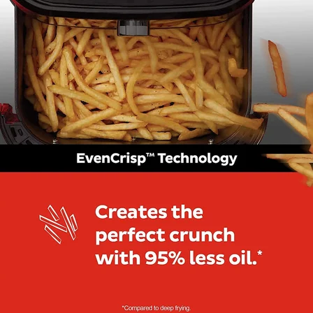Instant AirFryer, 5.7L Kapasiteli, 1700W, Kızartma Tavası ve Mini Fırın Özellikleriyle, Siyah
