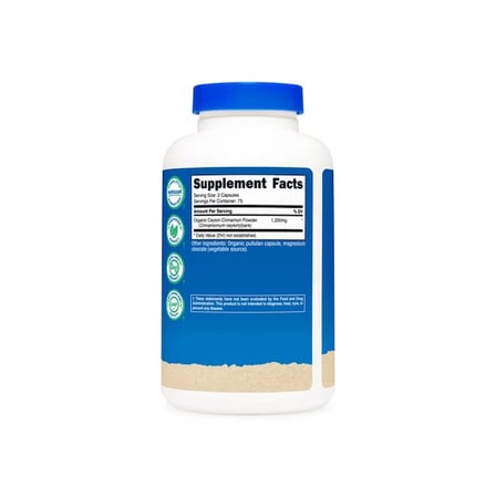 Nutricost Organic Ceylon Cinnamon 1200 mg 240 kapsül - Organik Seylon Tarçını Takviye Edici Gıda
