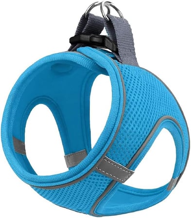 Air Mesh Kedi Köpek Göğüs Tasması Çift Reflektörlü, Terletmeyen Tasma (Açık Pembe, L)