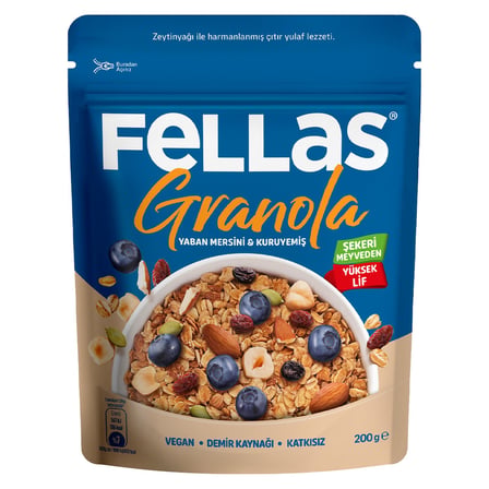 5 Adet Fellas Granola Yaban Mersini & Kuruyemiş