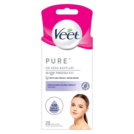 2 Adet Veet Pure Yüz Ağda Bandı 20'li