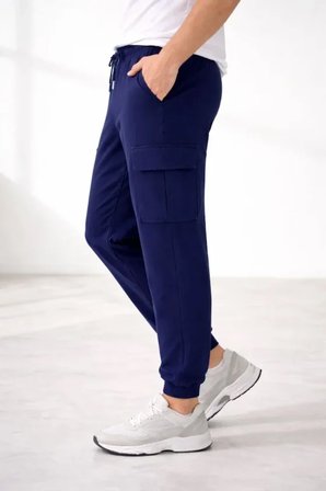Modi Green Erkek Jogger Eşofman Altı Regular Fit , Kargo Cepli, Lastikli Paça, Günlük Spor Pantolon - Lacivert