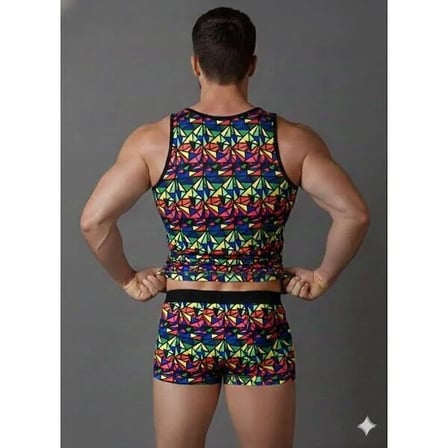 Modi Green Erkek Renkli Tank Top Boxer Takımı