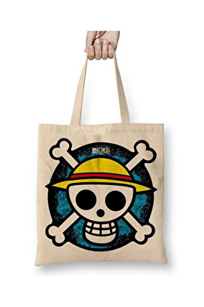 One Piece Jolly Roger Bez Çanta Uzun Saplı Alışveriş Çantası Plaj Çantası