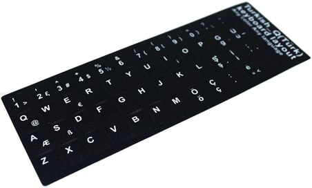 2'li Türkçe Q Klavye Sticker – Dayanıklı, Kolay Uygulamalı, Suya ve Aşınmaya Dayanıklı Klavye Harf Etiketleri, Siyah