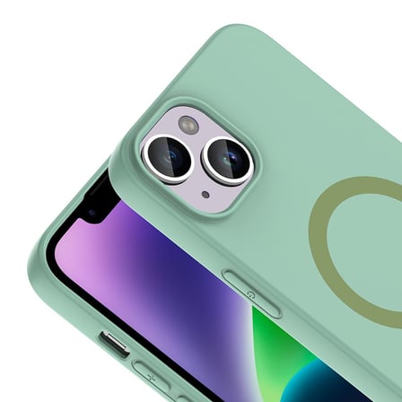 Apple iPhone 14 Telefon Kılıfı MgSafe Şarj Özellikli Fenomen Silikon Kapak Turkuaz MagSafe