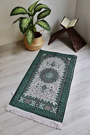 Osmanlı Desen Astarlı Lüks Seccade S1018 Yeşil