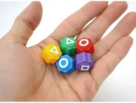 Squid Geleneksel Kore Gonggi Oyun Seti, 5 Renkli Taş, Kutulu game