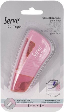 Cortape Şerit Silici 5 mm*8Mt Şeker Pembesi Tekli Blister