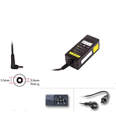 Samsung 5.5x3.0 mm 19V 2.1A Notebook Adaptör Laptop Şarj RETRO