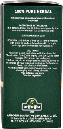 Sarı Kantaron Yağı 30ml%100 Saf Yağ ARLAB Pure St John's Wort Oil 30ml