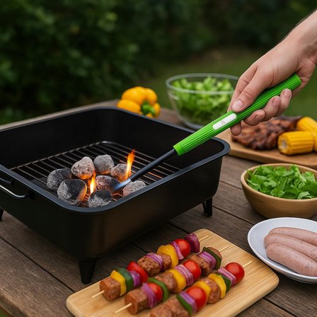 Renkli Kalem Model Mutfak Çakmağı – İtmeli Ateşleme, Uzun Saplı Güvenli Çakmak, Ocak, Mum, Barbekü ve Kamp Kullanımı için