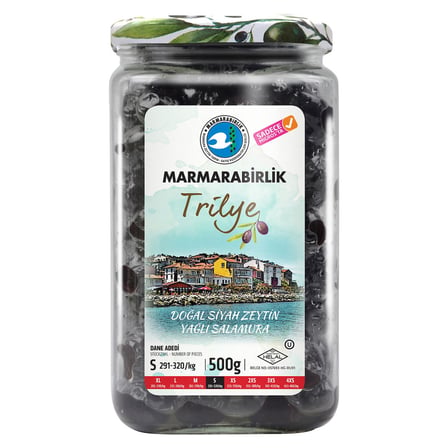 3 Adet Marmarabirlik Trilye Yağlı Salamura Siyah S(291-320) 500 G