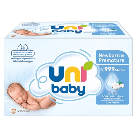 4 Adet Uni Baby Yenidoğan ve Premature Islak Mendil 3 x 40'lı