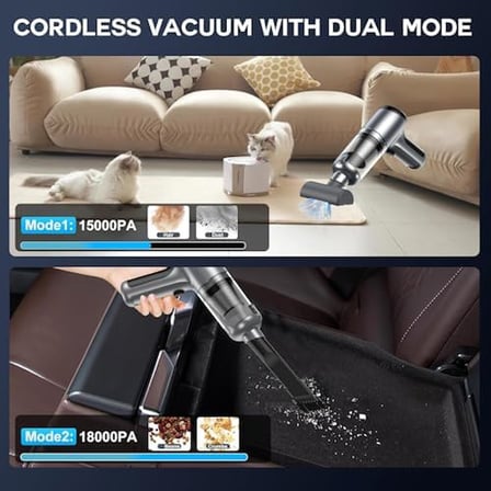 Araba Süpürgesi Taşınabilir Kablosuz, 3'ü 1 Arada Şarj Edilebilir Süpürge, 18000 PA Yüksek Güçlü Fırçasız Motor, 4000mAh, Ev, Ofis, Bilgisayar için Çoklu Başlıklı Taşınabilir Süpürge, LT-126