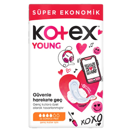 5 Adet Kotex Young Süper Ekonomik Gündüz 22'Li