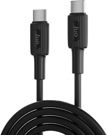 60W USB Type-C to Type-C Silikon Hızlı Şarj ve Data Kablosu Siyah 1 Metre