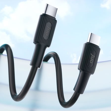 60W USB Type-C to Type-C Silikon Hızlı Şarj ve Data Kablosu Siyah 1 Metre