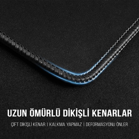 Klasse Pro Black Edition - Dikişli Kenar 70x30, 90x40, 100x50 ve 120x60 cm Oyuncu Gaming Mouse Pad (Siyah, 120x60 cm)