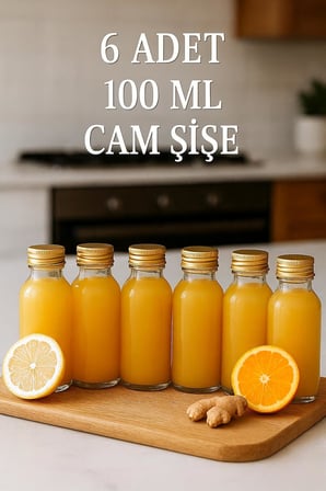 6 Adet Şeffaf Cam Shot Şişesi Sızdırmaz Gold Metal Kapaklı Kolonya Koku Süs Çok Amaçlı Şişe 100ml