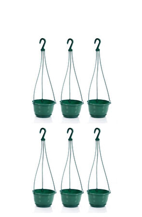 Omnipazar SO-SM02 Safir Makrome Askılı Balkon Saksı 3.4 lt Yeşil 6 Adet