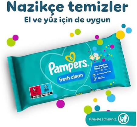 Fresh & Clean Islak Bebek Mendili, 1 paket, 52 Islak Mendil