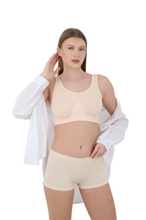Mikro Fiber Kadın Kısa Boxer 1'Lİ Özel Paket - Siyah, Beyaz, Ten | S/M, L/XL