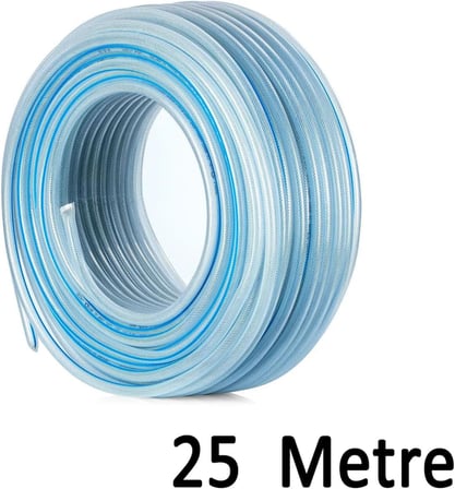 25 METRE Örgülü Şeffaf Bahçe Hortumu Dayanıklı 3 Katlı Sağlam Çeşme Su Sulama Yıkama Hortum 12.5 mm 1/2"