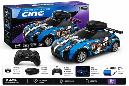 Uzaktan Kumandalı Drift Yarış Arabası 2.4 Ghz – USB Şarjlı LED Işıklı