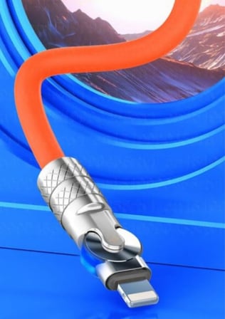 Iphone 180 Derece Lightning Dönebilen Şarj Kablosu Oynar Başlıklı Metal Uçlu (1.2m)