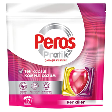5 Adet Peros Renkliler Pratik Çamaşır Kapsülü 17'li 275 G