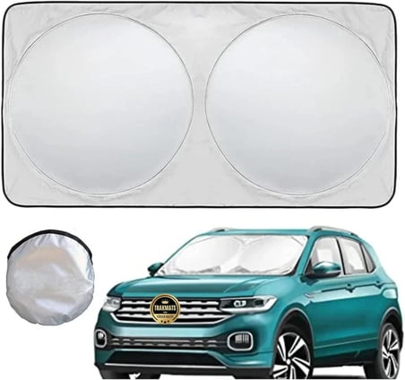 TRAKMATS Hyundai Tucson USA 2021-2025 ile Uyumlu Oto Ön Cam Güneşlik, Katlanabilir Milfonlu, UV Koruma, 150x70 cm