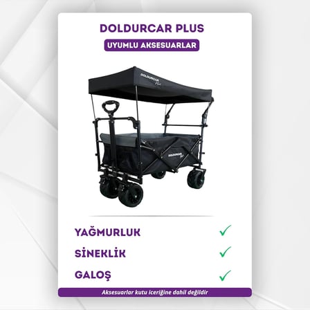 Plus Katlanabilir Vagon | UV Engelleyici Gölgelik Tente | Büyük Tekerlekli Plaj ve Kamp Arabası | Çocuk ve Yük Taşıma Arabası | Bahçe, Seyahat İçin Katlanabilir Hafif Alışveriş Arabası