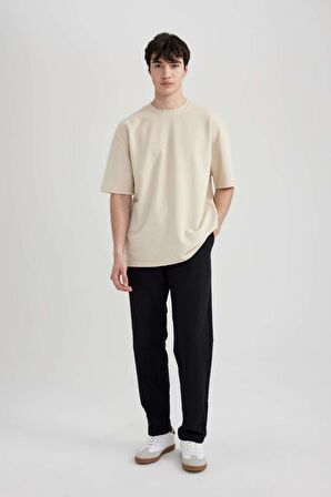 DeFacto Regular Fit Cepli Düz Paça Eşofman Altı B0593AX24SPBK81