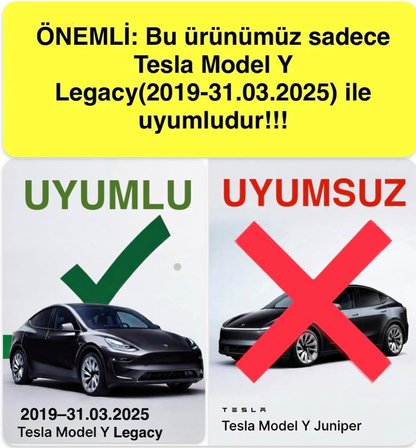 (JUNİPER İLE UYUMSUZDUR!)%60 Daha Esnek ve Yumuşak Li Parts Tesla Model Y Fit Kalıp Premium TPE 3D Havuzlu Paspas Tüm Set (6'lı Set) Enjeksiyon Teknolojisi ile Üretilmiş Fit Kalıp Paspas Seti
