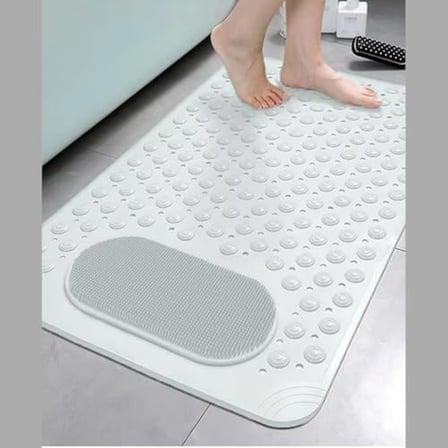 Vantuzlu Banyo ve Duş Kaydırmazı Duşa Kabin Küvet İçi Vantuzlu Banyo Paspası (35x69 cm) (Gri)