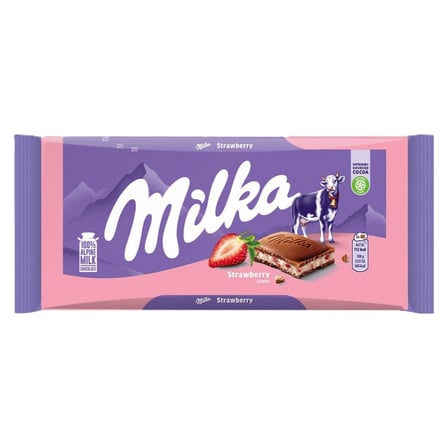 4 Adet Milka Çilekli Yoğurtlu Çikolata 100 G